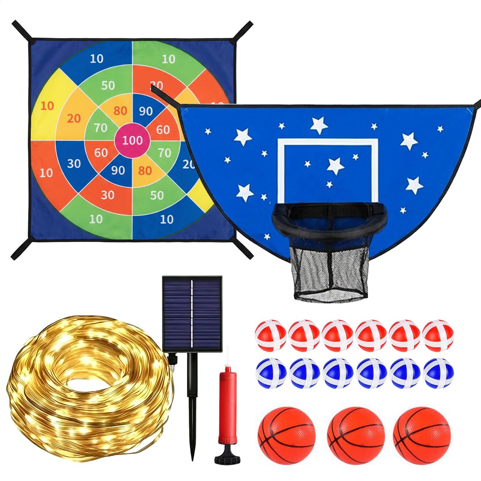 Ring Toss Outdoor - Баскетбольное кольцо для батута с дартс-доской,